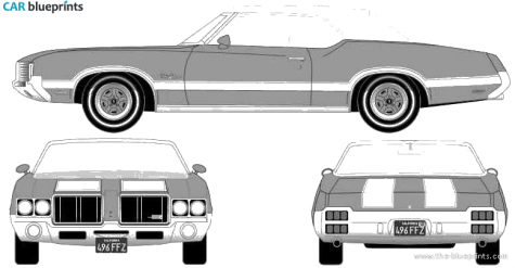 1972 Oldsmobile Cutlass Supreme Convertible Cabriolet blueprint